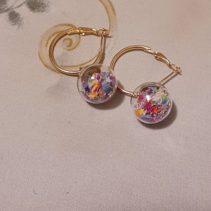 Small hoop earrings star